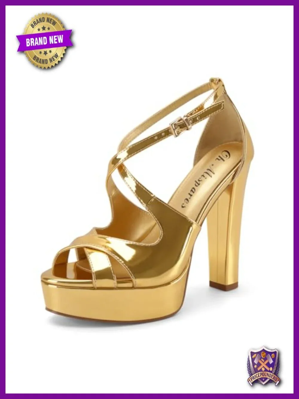 Chunky Block High Heel Platform Sandals Peep Toe Crisscross Strappy Ankle Strap